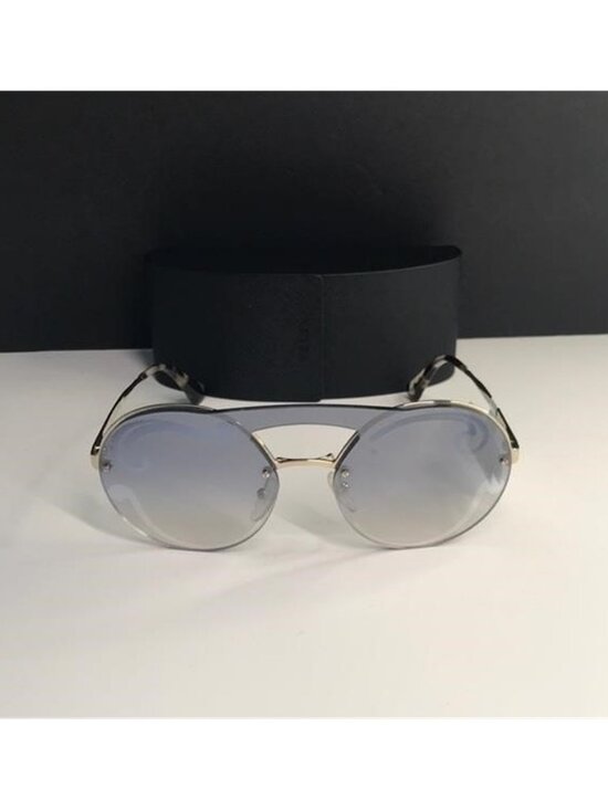 ? - New Auth Prada PR 65TS (ZVN0D0) Gold and Silver Women\'s Sunglasses main image 5